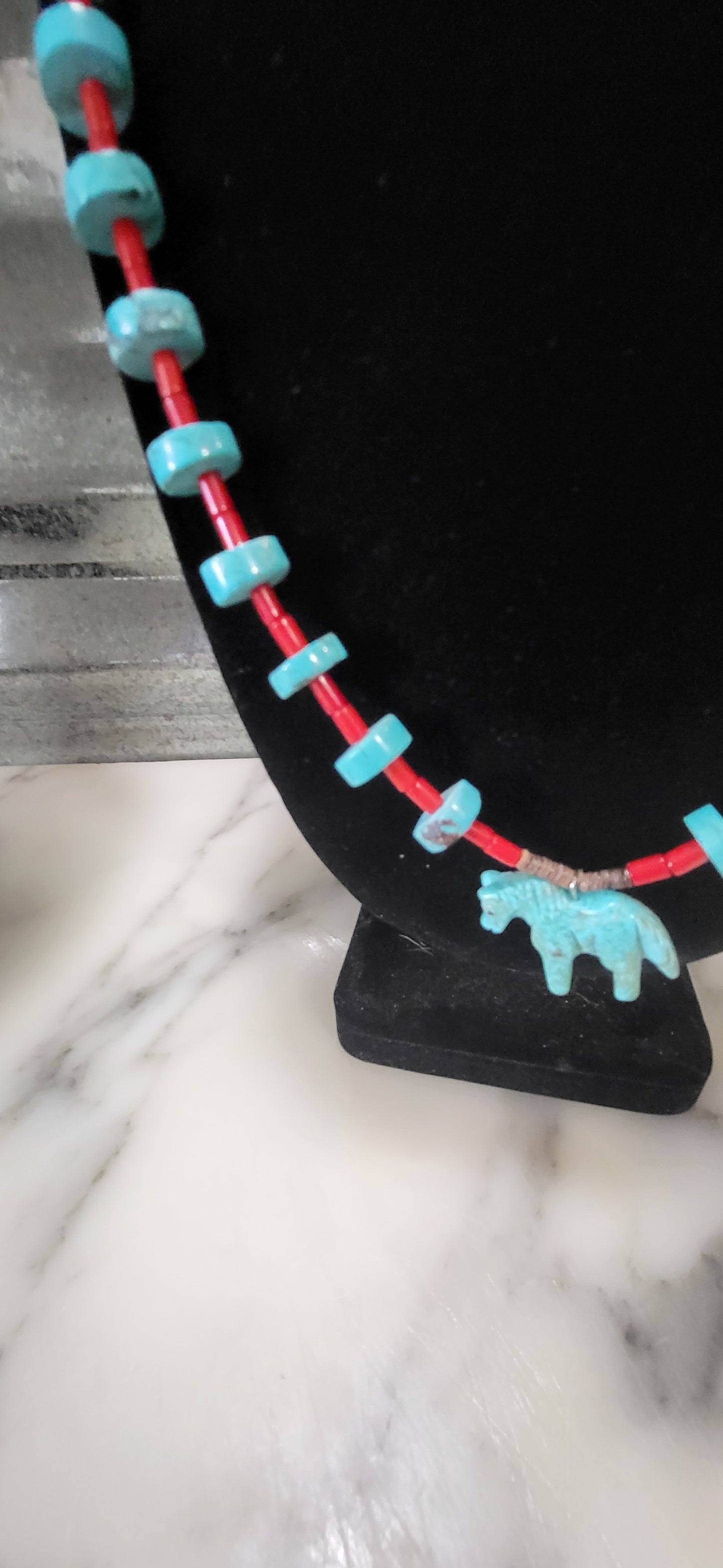 Natural Coral and Turquoise Horse design.