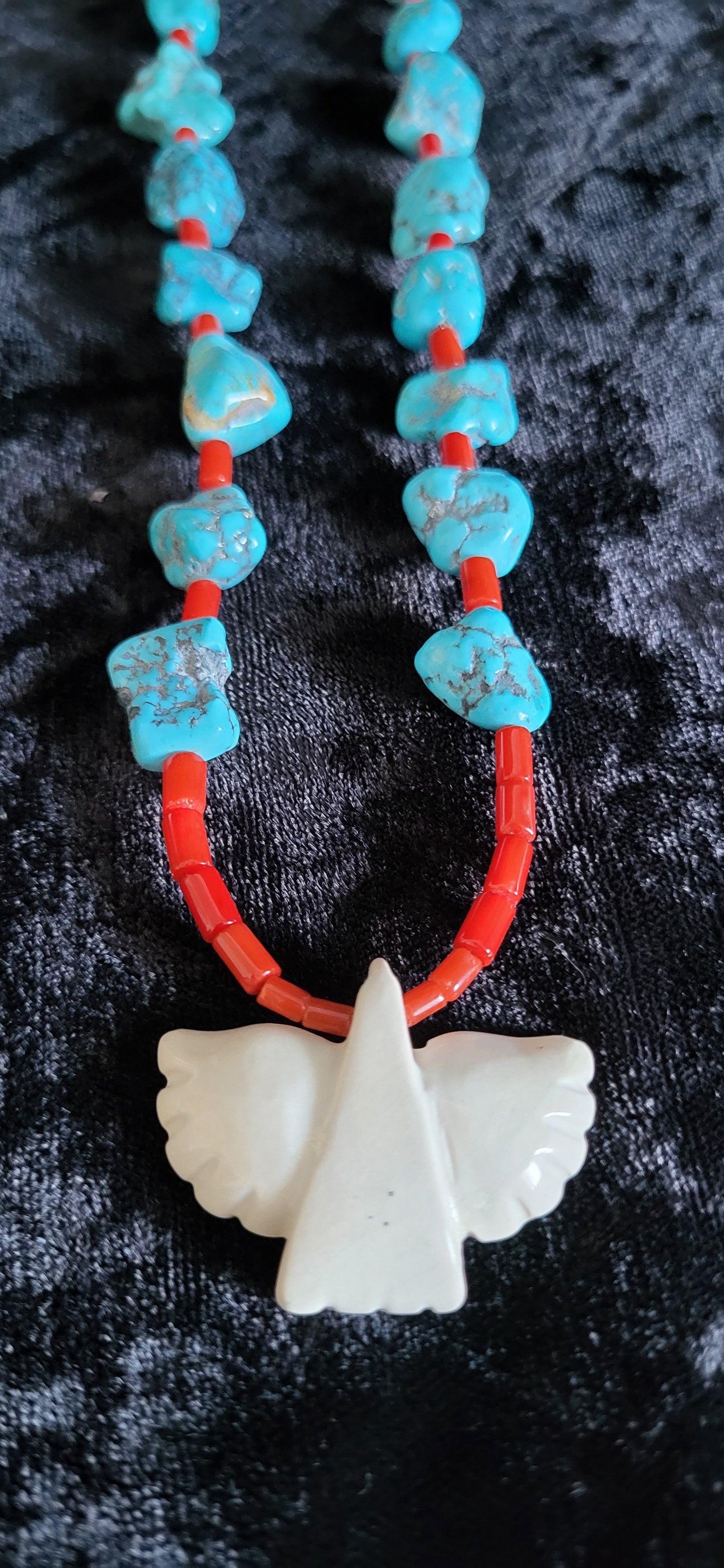 Handmade Carved Eagle with Ivory Jasper Stone