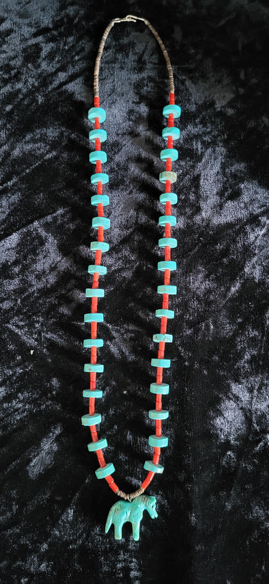 Natural Coral and Turquoise Horse design.