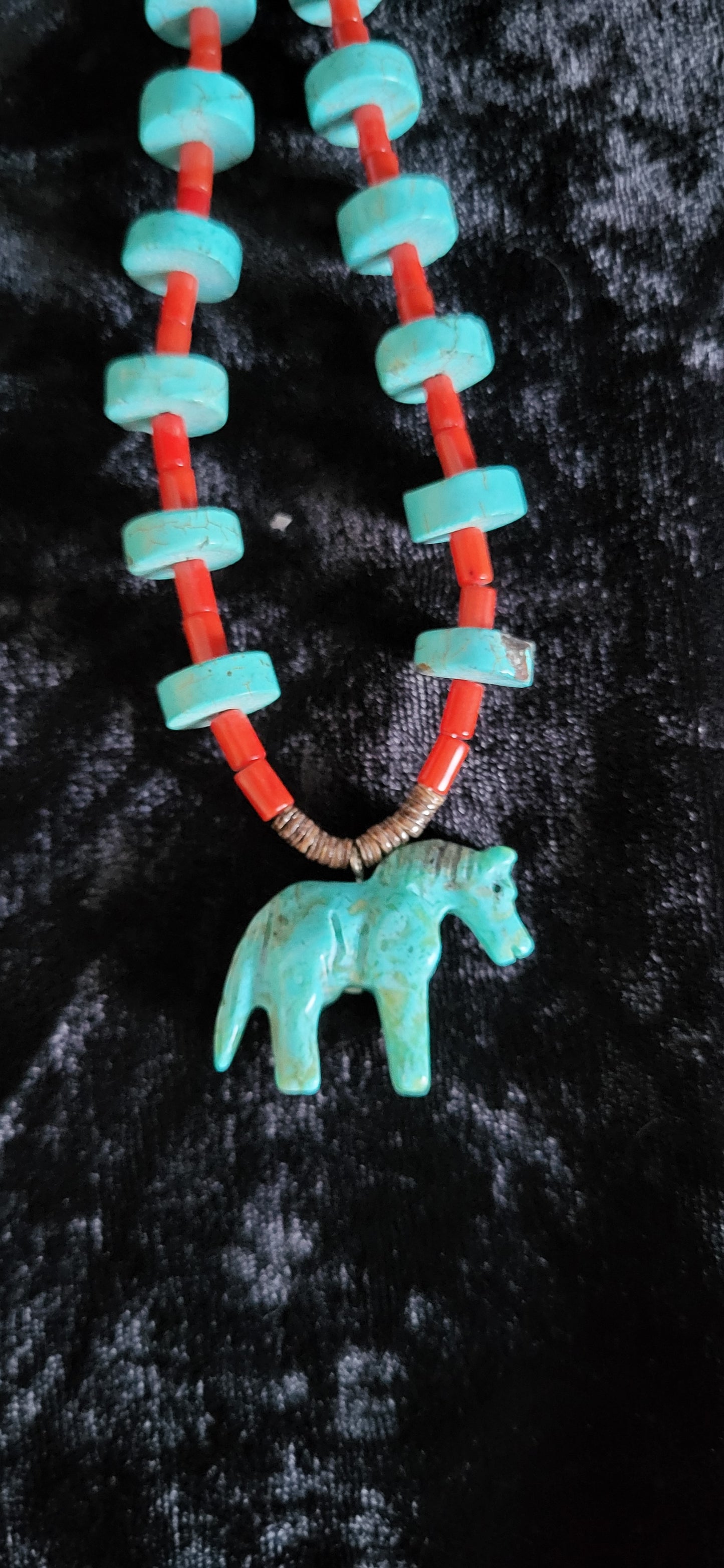 Natural Coral and Turquoise Horse design.