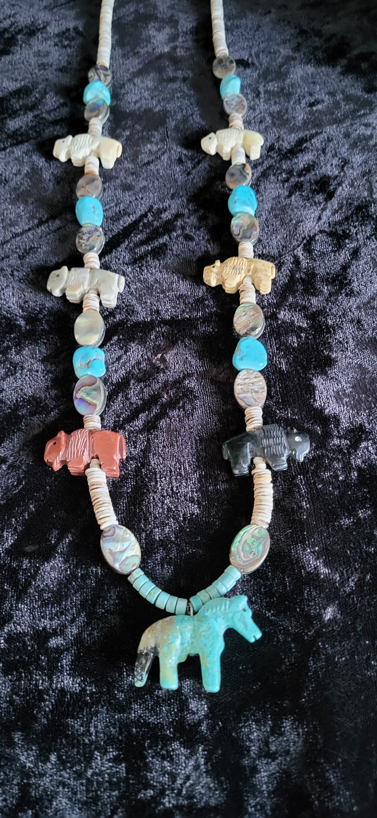 Traditional four sacred color spirit buffalo necklace