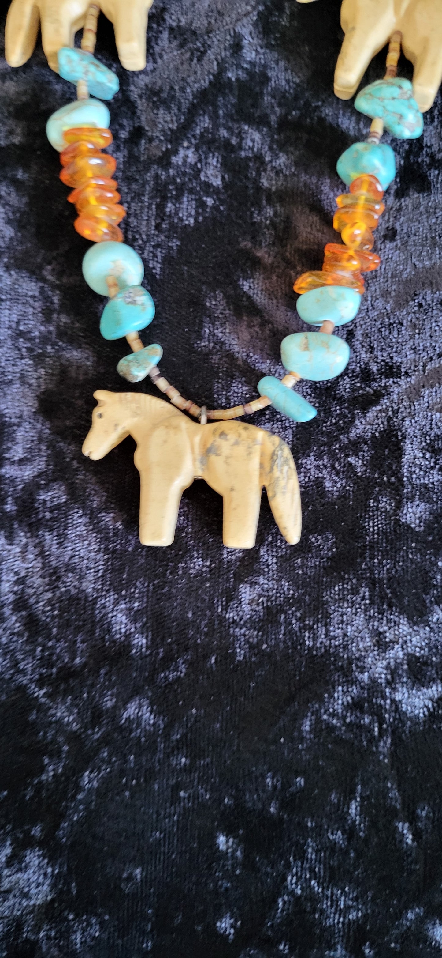 Amber Classic Horse Necklace